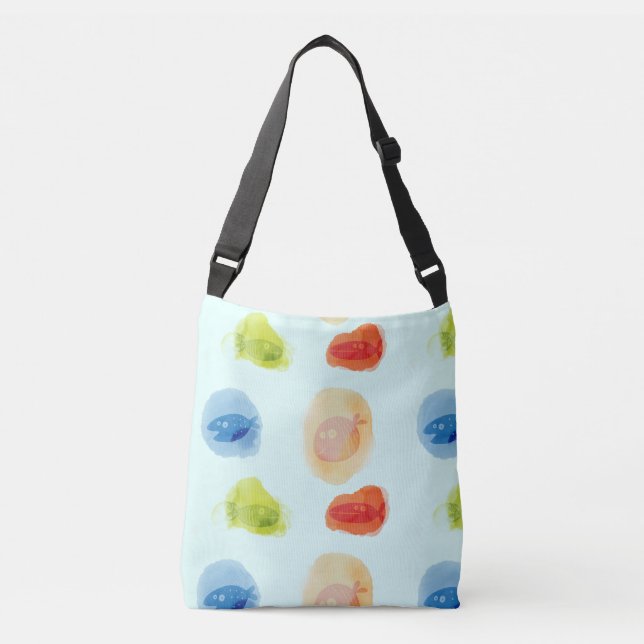 Sac Ajustable Aquarelle Comique Poisson de dessin (Devant)