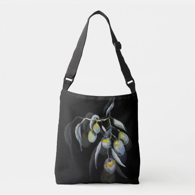 Sac Ajustable Aquarelle des olives magiques peinte à la main (Devant)