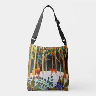 Sac Ajustable Aquarelle Gold Cosy Winter Deer Forest