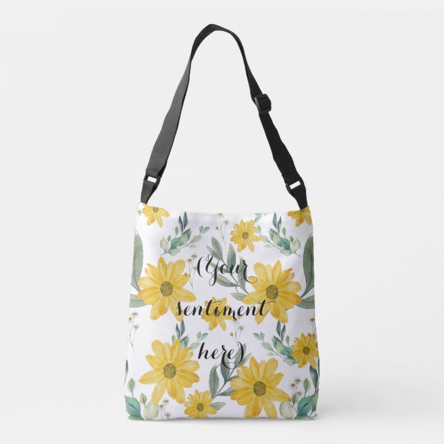 Sac Ajustable Aquarelle Jaune Daisées Carrosserie (Dos)