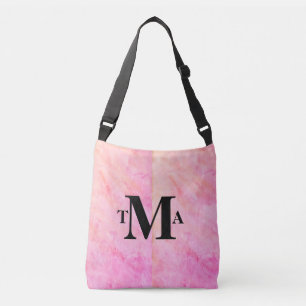 Sac Ajustable Aquarelle rose d'initiales de monogramme