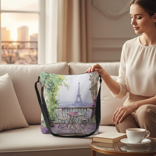 Sac Ajustable Aquarelle Tour Eiffel Paris Café français (Créateur téléchargé)