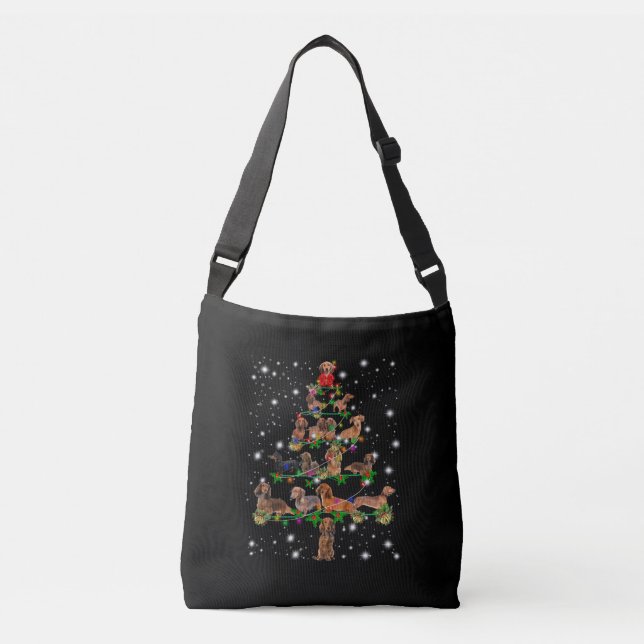 Sac Ajustable Arbre De Noël De Dachshund Couvert De Lampe De Feu (Devant)