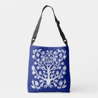 Arbre de vie #4 Blanc et Cobalt Bleu