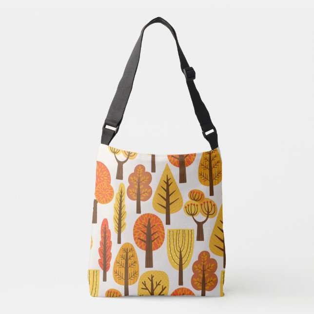 Sac Ajustable Arbres d'automne, motif sans soudure. (Devant)