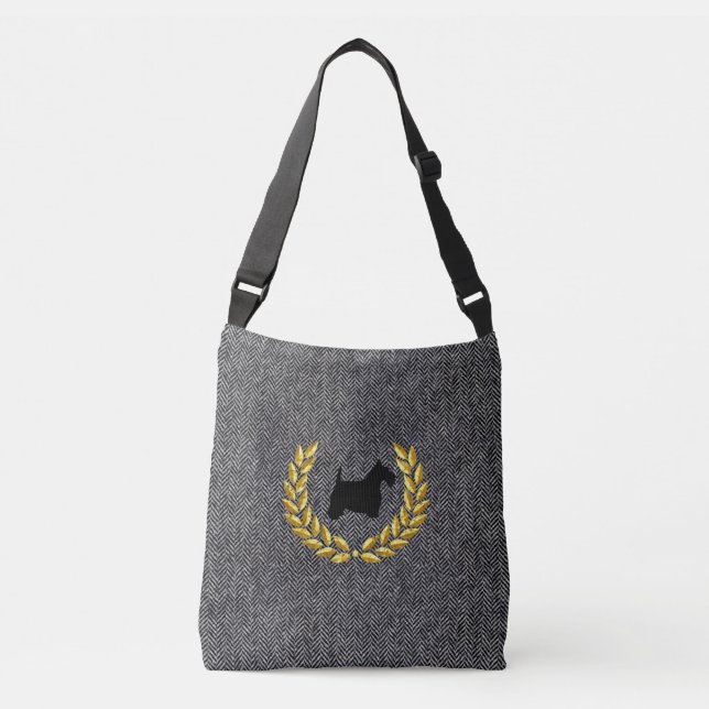 Sac Ajustable Arête de hareng noire de Scottie et de guirlande (Devant)
