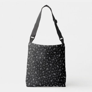 Sac Ajustable argent noir, note, musical, mélodie, musique, son,