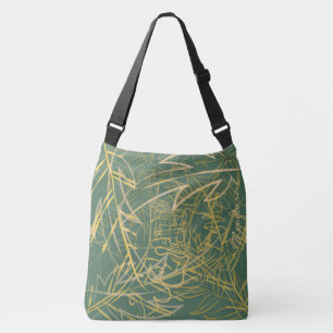Sac Ajustable Arrière - plan Abstrait Gold Leaf Green