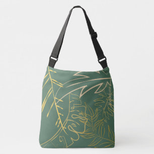 Sac Ajustable Arrière - plan vert feuille d'or chic