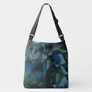 Sac Ajustable Art abstrait de verre teinté numérique sarcelle bl