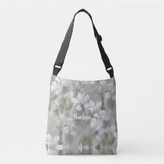 Sac Ajustable Art botanique impressionniste blanc avec nom 