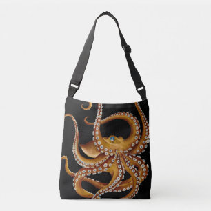 Sac Ajustable Art noir d'oeil bleu Brown de poulpe