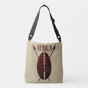 Sac Ajustable Art tribal africain vintage de bouclier et de lanc
