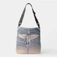Art vintage de l'ange gardien arc-en-ciel