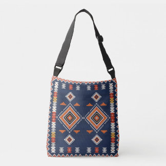 Sac Ajustable Azure Navy and Terracotta Geometric Tribal