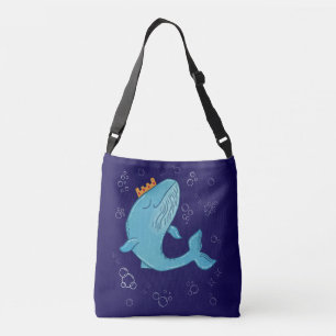 Sac Ajustable Baleine Roi avec Couronne Art folklorique océani