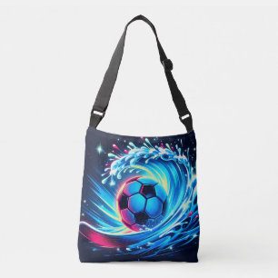 Sac Ajustable Ballon de football futuriste sur les vagues de l'o