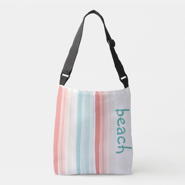 Sac Ajustable Bandes estivales en corail et turquoise (Devant)