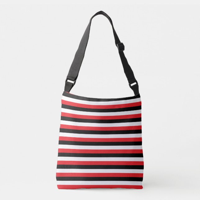 Sac Ajustable Bandes noires rouges blanches (Devant)
