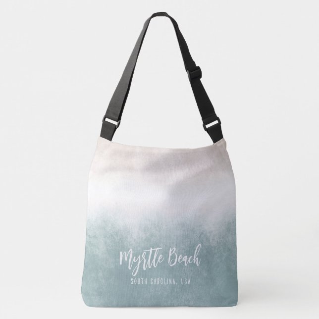 Sac Ajustable Beach Wages Sage Sea/Blue Green avec texte personn (Devant)