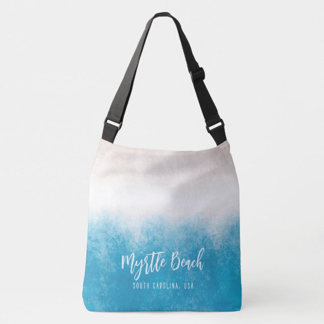 Sac Ajustable Beach Waves Blue Waters avec texte personnalisé (Devant)
