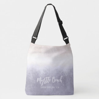 Sac Ajustable Beach Waves Modern Ocean/Grey Peri avec texte pers