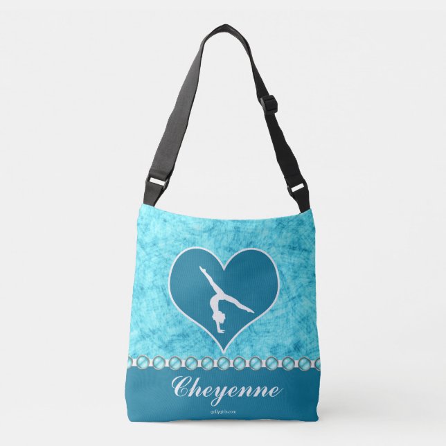 Sac Ajustable Belle gymnastique personnalisée de turquoise (Devant)