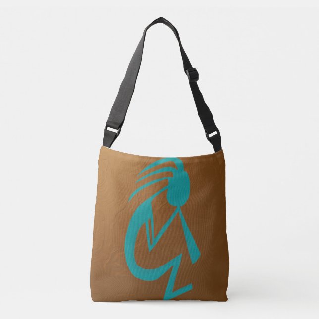 Sac Ajustable Belle peinture Turquoise Kokopelli (Devant)