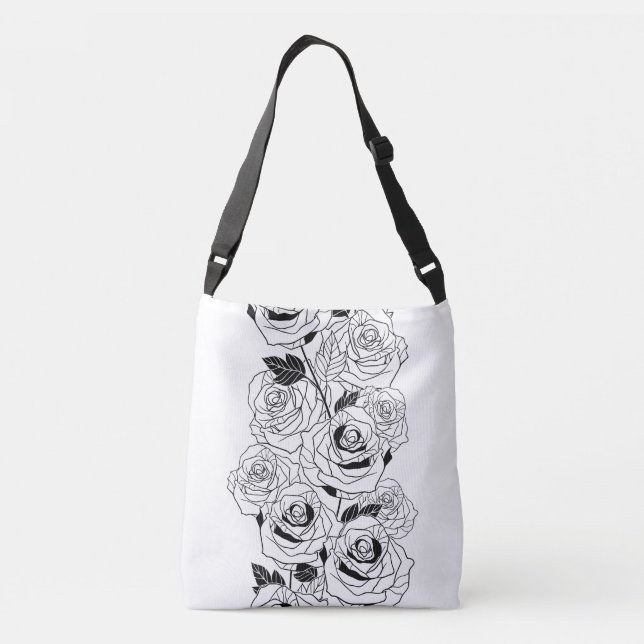 Sac Ajustable belle rose blanche motif (Dos)