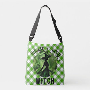 Sac Ajustable Belle Sorcière Peinte Vert En vichy Plaid