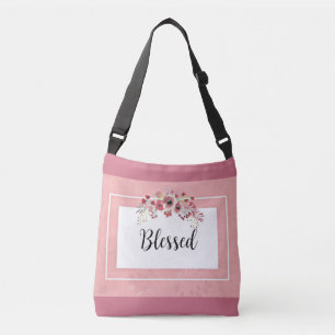 Sac Ajustable Bienheureux Pink Floral Pays rose et blanc