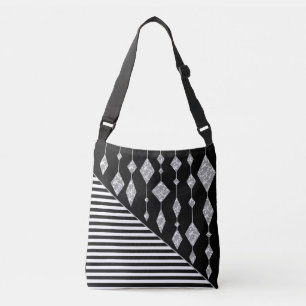 Sac Ajustable Black and white, abstract, geometric, simple, scan