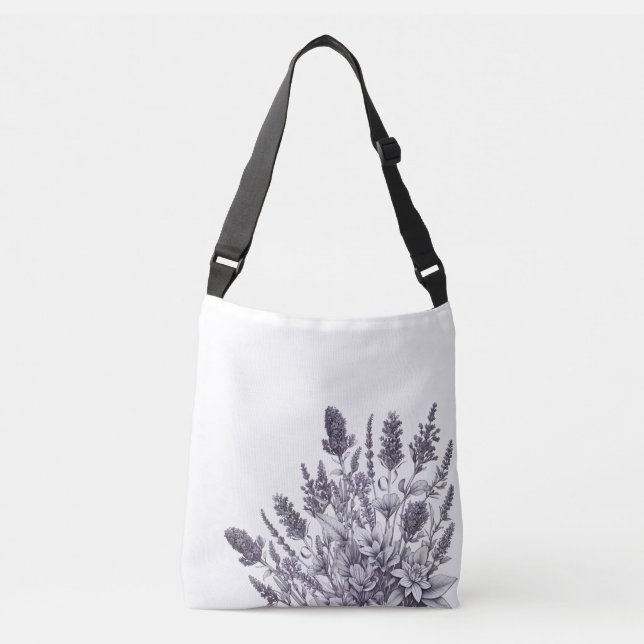 Sac Ajustable Black and White Flowers (Devant)