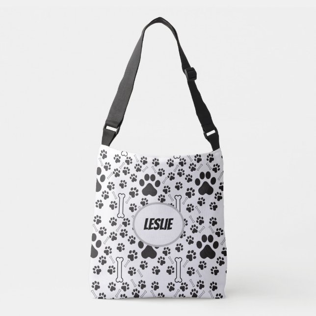 Sac Ajustable Black and white Footprint pet (Devant)