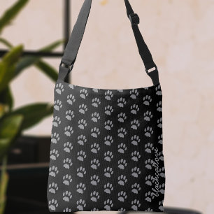 Sac Ajustable Black Cat Empreinte de patte Motif Pet Crossbody S