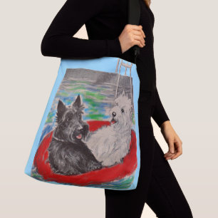 Sac Ajustable Blackie et Whitie sur un radeau