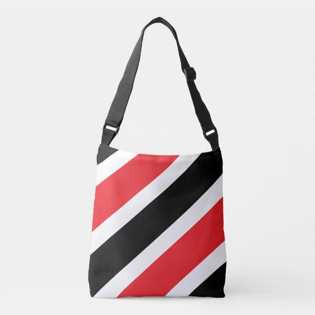 Sac Ajustable Blancs noirs rouges diagonaux (Devant)