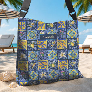 Sac Ajustable Bleu chic sarcelle sicilien citrique Méditerranée
