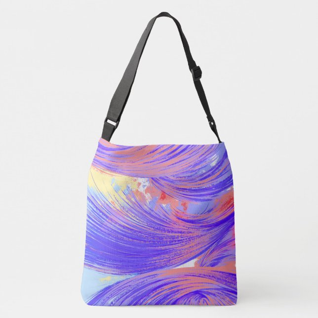 Sac Ajustable Bleu rose Abstrait stylé (Dos)