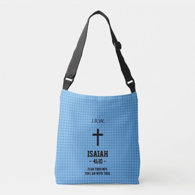 Sac Ajustable Blue Dotted Pattern Bible Chapter Verse Christian (Devant)