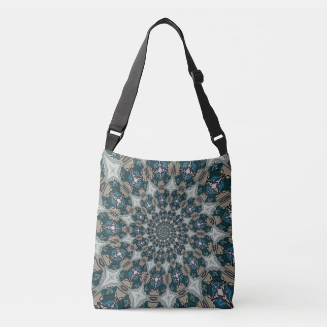 Sac Ajustable Boho Spiral Turquoise et kaki Kaleidoscope (Devant)