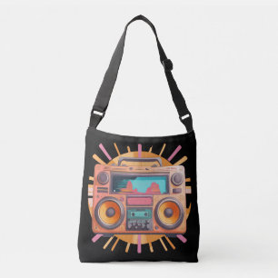 Sac Ajustable Boombox retro coloré des années 80 avec un coup de