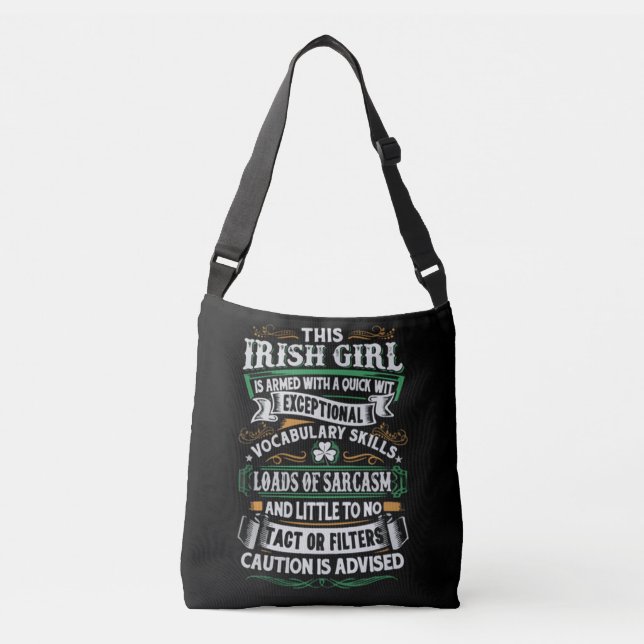 Sac Ajustable Bourse irlandaise de Crossbody d'attitude de fille (Devant)