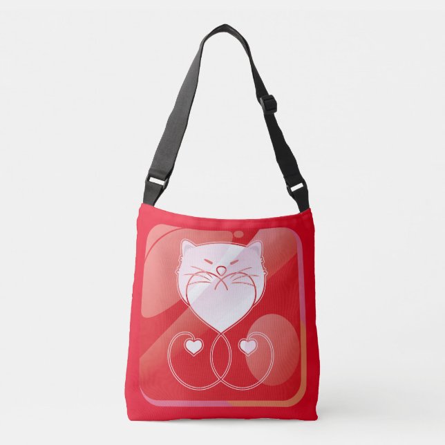 Sac Ajustable Bouton Amoureux des chats brillant (Devant)