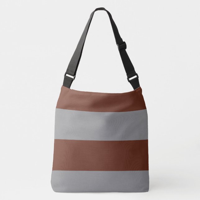 Sac Ajustable Brown foncé Rouge et gris Simple Extra Wide Stripe (Devant)