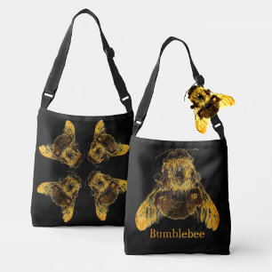 Sac Ajustable Bumblebees jaunes Abeilles photographiques Noir