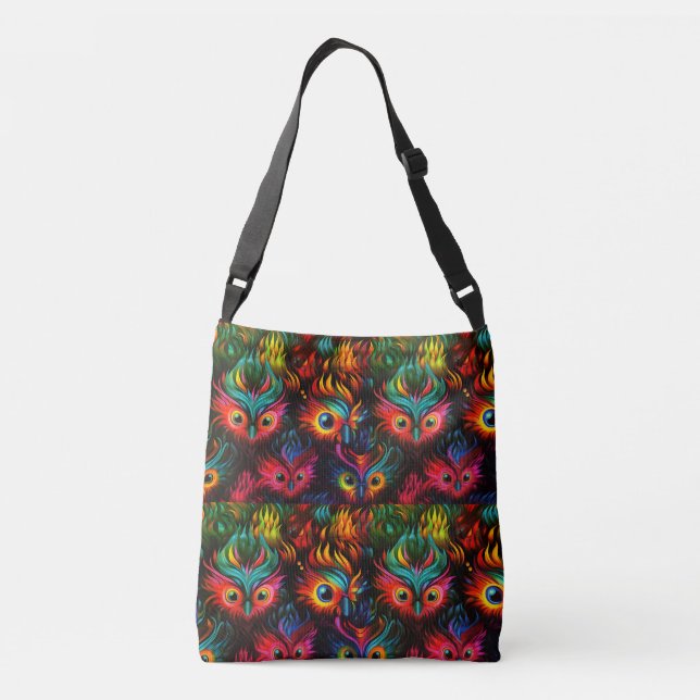 Sac Ajustable Burning Man Owl yeux art motif (Dos)