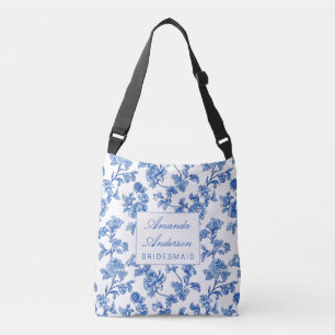 Sac Ajustable Cadeau Bridesmaid de la Chinoiserie Bleue et Blanc