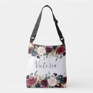 Sac Ajustable Cadeau de fête de mariage floral bordeaux rose far
