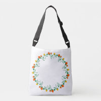 Cadre rond floral avec fleurs de rose jaune et rou